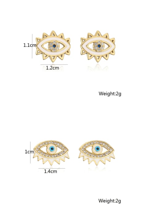 AOG Brass Enamel Evil Eye Vintage Stud Earring 3
