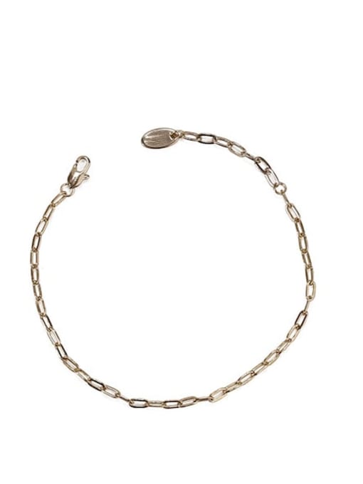 Fine chain clause Brass Geometric Chain Minimalist Link Bracelet