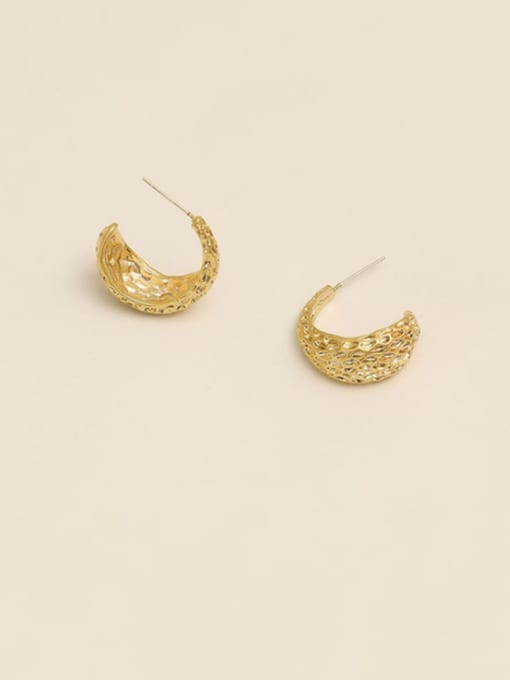 HYACINTH Brass Imitation Pearl Butterfly Vintage Stud Trend Korean Fashion Earring 1