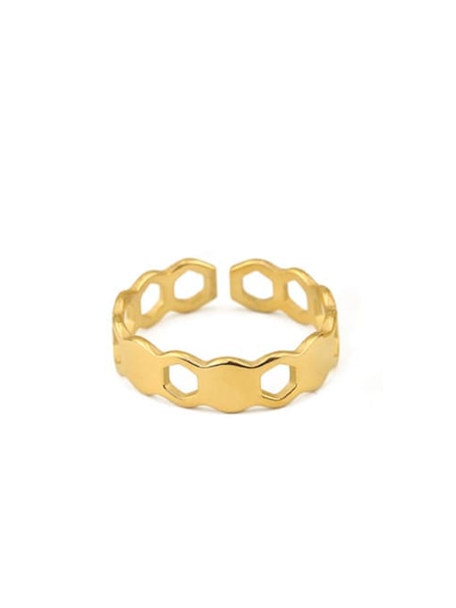 Gold narrow Edition Titanium Steel Geometric Minimalist Band Ring