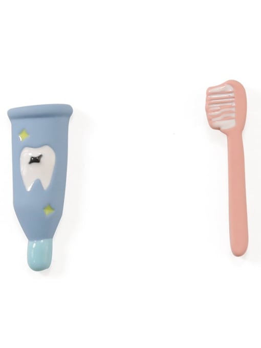 Five Color Alloy Enamel  Cute Personality cartoon toothpaste toothbrush  Stud Earring 3