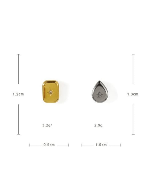 ACCA Titanium Steel Cubic Zirconia Water Drop Minimalist Stud Earring 2