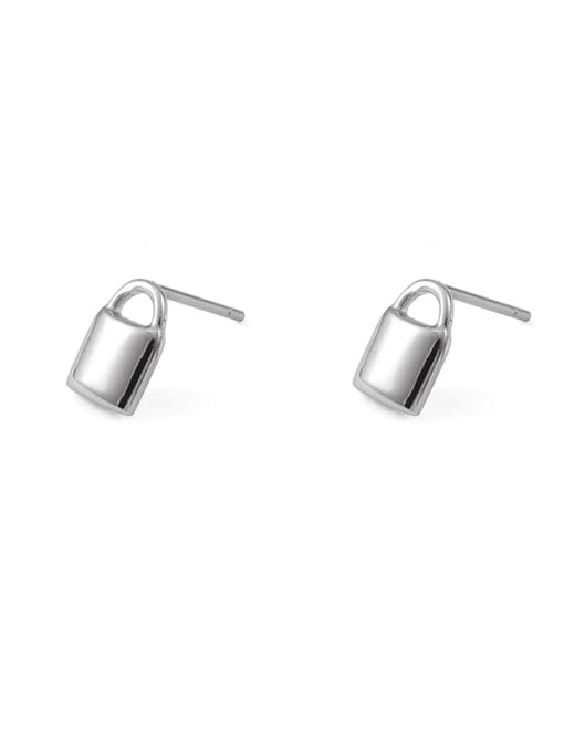 Buckle Earrings Titanium Steel Locket Minimalist Stud Earring