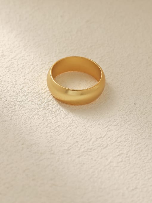 Nostalgic gold Brass Smooth Round Minimalist Band Fashion Ring