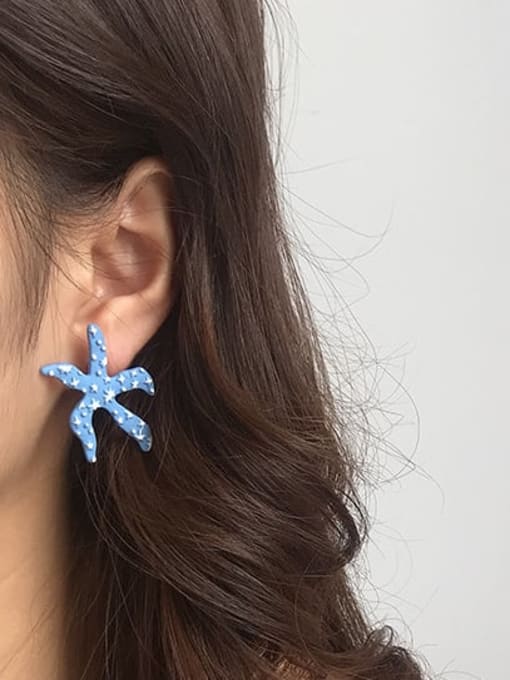 Five Color Alloy Enamel Star Cute Stud Earring 2