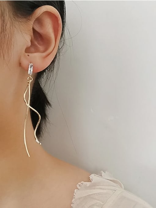 HYACINTH Copper Tassel Minimalist Threader Trend Korean Fashion Earring 1