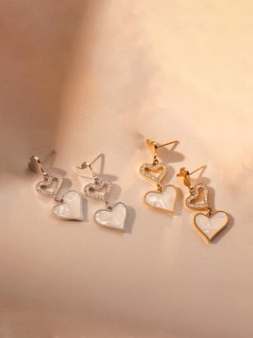 AOG Titanium Steel Shell Heart Minimalist Drop Earring