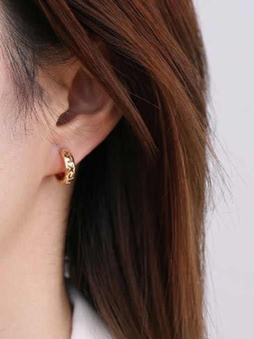 Star Moon ear button Brass Star Vintage Huggie Earring
