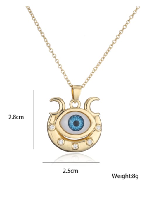 AOG Brass Rhinestone Enamel Evil Eye Vintage Necklace 4