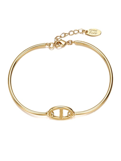 golden Brass Geometric Minimalist Adjustable Bracelet