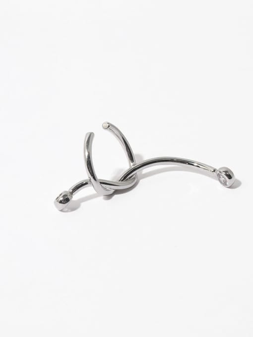 Knotting ear bone clip (sold separately) Brass Bowknot Hip Hop Single Earring