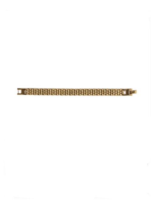 Dark gold Titanium Steel Geometric Vintage Link Bracelet