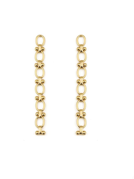 2 gold (water plated, lighter color) Brass Hollow Geometric Vintage Long Drop Earring