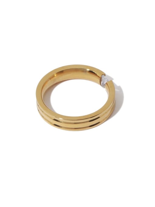 Rough gold Brass Cubic Zirconia Geometric Minimalist Band Ring