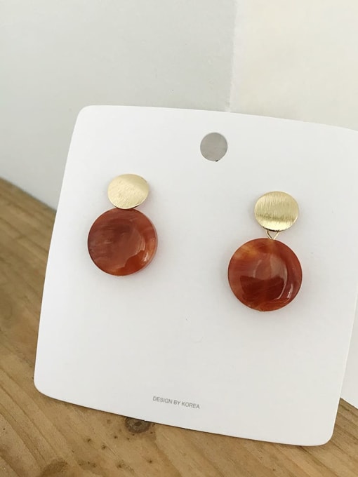 Orange resin Resin Geometric Vintage Stud Earring/Multi-color optional