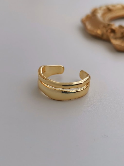14K-gold Copper with Geometric Artisan Blank Fashion Ring