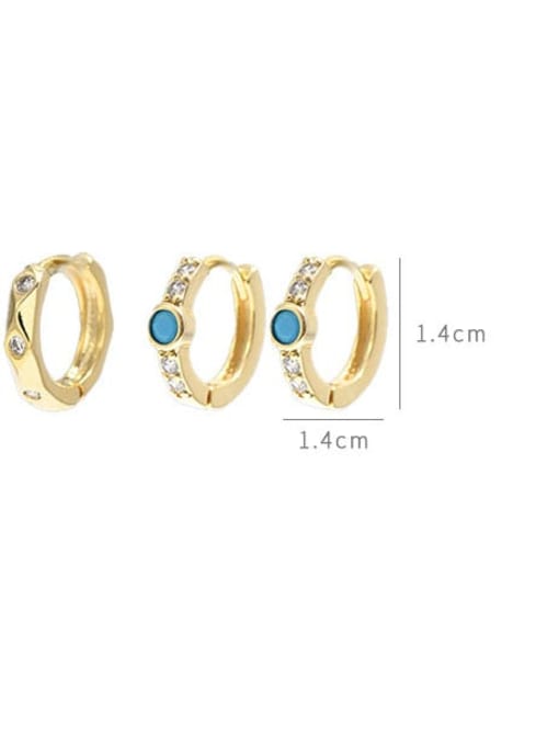 YOUH Brass Turquoise Geometric Dainty Stud Earring 2
