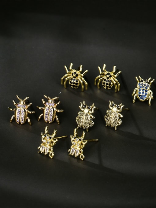 AOG Brass Cubic Zirconia Bee Cute Stud Earring 2