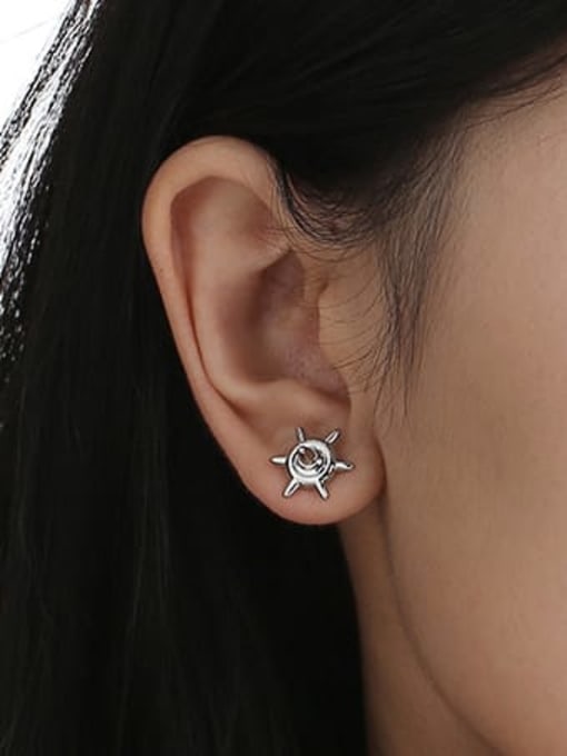 TINGS Brass Sun Flower Minimalist Stud Earring 1