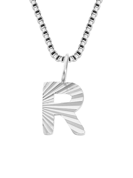 R stainless steel color Stainless steel Letter Minimalist Necklace