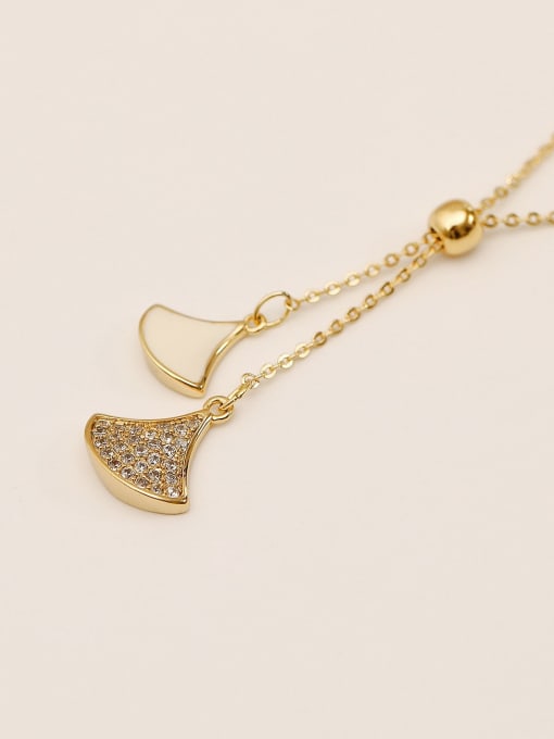 14K gold Brass Rhinestone Geometric Vintage Lariat Trend Korean Fashion Necklace