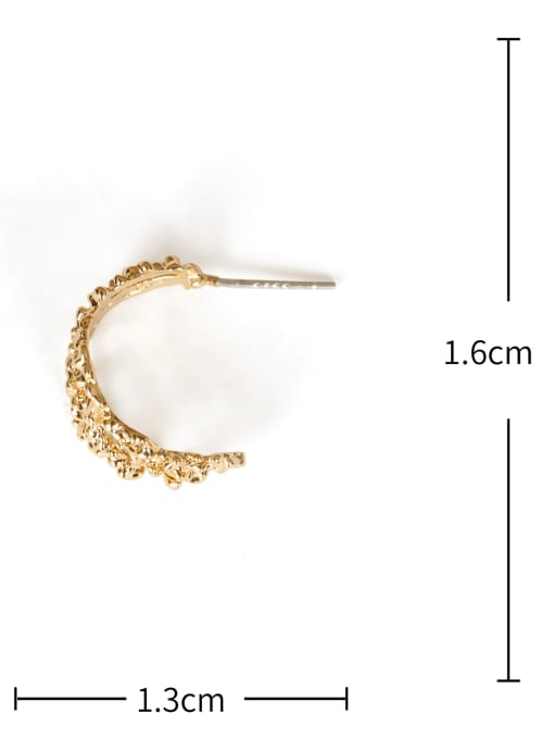 ACCA Brass Hollow Geometric Ethnic Stud Earring 2