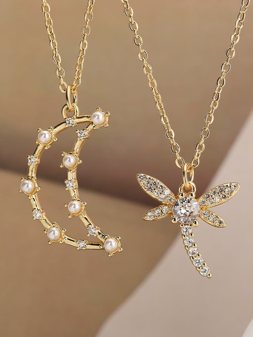 AOG Brass Cubic Zirconia Dragonfly Hip Hop Necklace 1