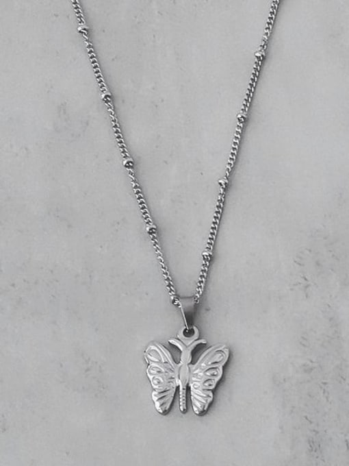 TINGS Titanium Steel Butterfly Minimalist Necklace 2