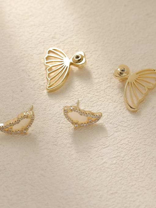 HYACINTH Brass Shell Butterfly Cute Stud Trend Korean Fashion Earring 3