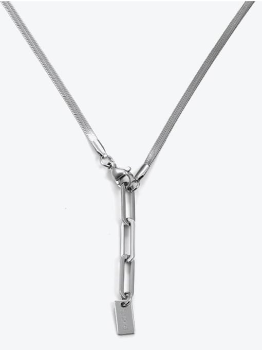 TINGS Titanium Steel Geometric Hip Hop Snake bone chain Chain 4