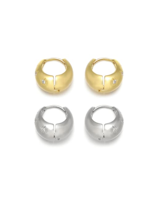 ACCA Brass Geometric Minimalist Huggie Earring 0