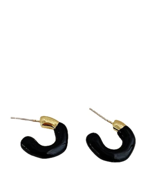 ZRUI Zinc Alloy Enamel Geometric Minimalist Stud Earring 3