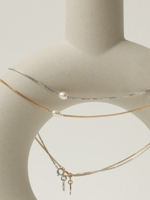 ACCA Brass Freshwater Pearl Locket Minimalist Necklace 0