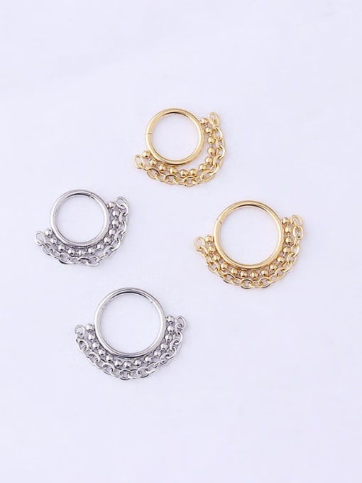 HISON Stainless steel Geometric Vintage Nose Rings 4