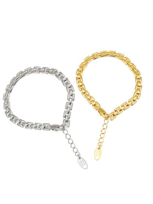 platinum Bracelet (with extension chain Brass Irregular Vintage Link Necklace