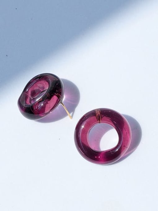 Five Color Hand Glass   Minimalist Geometric Single Earring(Single -Only One) 0