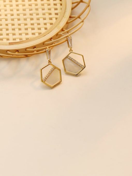 HYACINTH Copper Shell Geometric Dainty Drop Trend Korean Fashion Earring 2