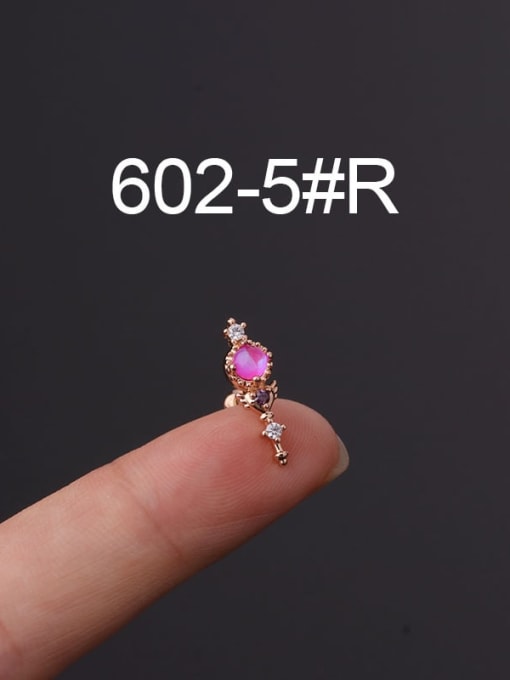 5  Rose Gold  （Single Only One) Brass Cubic Zirconia Ball Cute Single Earring(Single Only One)