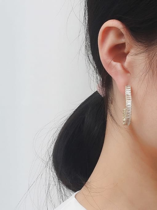 HYACINTH Copper Rhinestone Heart Minimalist Stud Trend Korean Fashion Earring 1
