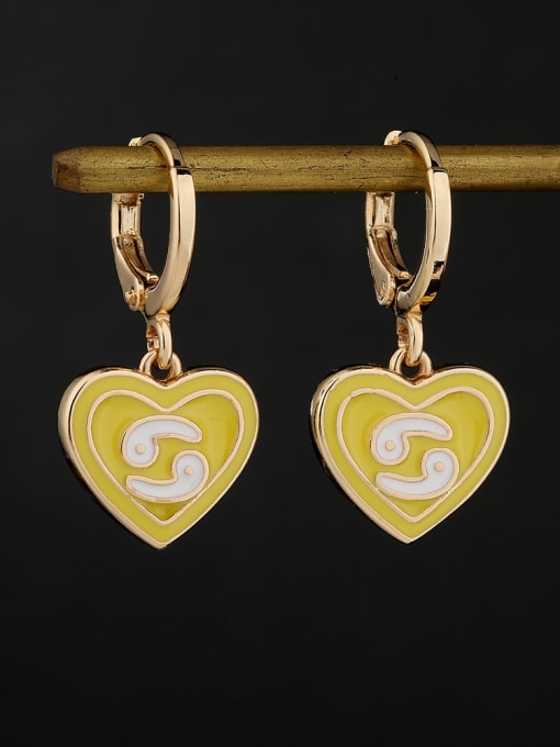 AOG Brass Enamel Heart Vintage constellation Huggie Earring 3