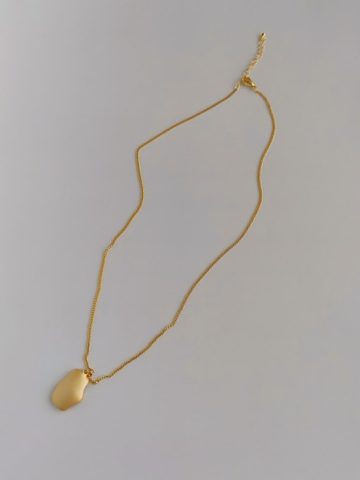 Dumb gold Brass Smooth  Irregular Pendant Trend Korean Fashion Necklace