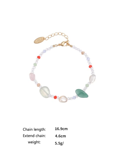 Five Color Brass Natural Stone Bohemia Irregular Bracelet and Necklace Set 3