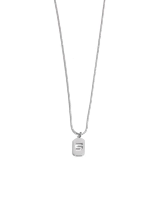 5 Titanium Steel Number Minimalist Necklace