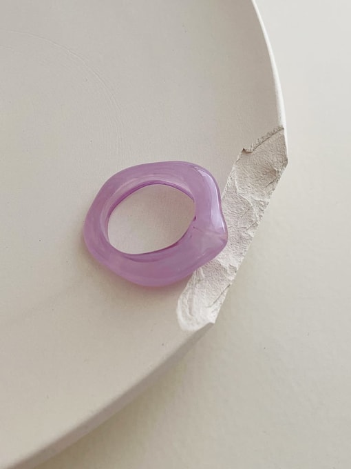 I 170 purple ring Resin Geometric Vintage Band Ring