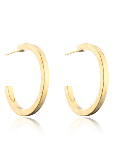 41489 Brass Geometric Minimalist Stud Earring