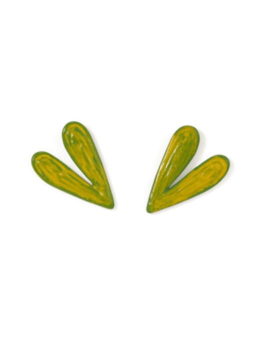 Five Color Alloy Acrylic Heart Minimalist Stud Earring 0