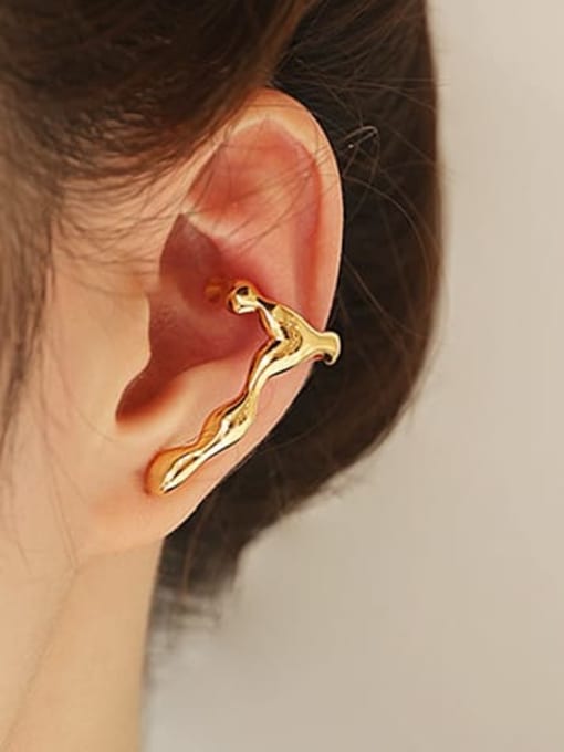 Left ear single sale Brass Irregular Minimalist Single Earring