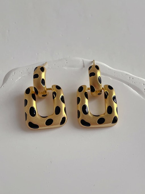 M167 Gold Spot Oil Drop Earrings Brass Enamel Geometric Trend Drop Earring