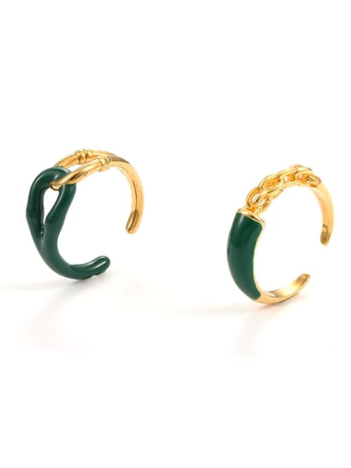 Five Color Brass Enamel Irregular Minimalist Band Ring