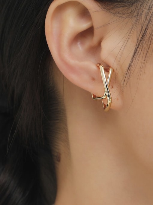 HYACINTH Brass Geometric Minimalist Single Earring 4